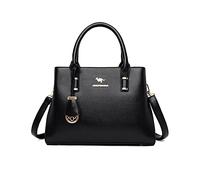 NICOLE & DORIS Sac a Main Femme Elegant Sacs Portés Main en PU Cuir Sac Epaule Tendance Sac à Bandoulière Moyen Sac Fourre Tout Travail Shopping Voyage Noir