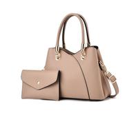 NICOLE & DORIS Sac à Main Femme Ensemble Sac Bandoulière Cabas Sac a Main et Portefeuille Sac D'épaule Cuir PU Sac Fourre Tout pour Shopping Travail Voyage Kaki