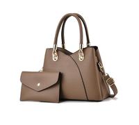 NICOLE & DORIS Sac à Main Femme Ensemble Sac Bandoulière Cabas Sac a Main et Portefeuille Sac D'épaule Cuir PU Sac Fourre Tout pour Shopping Travail Voyage Marron