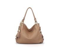 NICOLE & DORIS Sac à Main Femme Grand Mode Sac Epaule Sac à Bandoulière en Cuir Sac Cabas Fourre-Tout Shopping Voyage avec des Glands Kaki