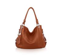 NICOLE & DORIS Sac à Main Femme Grand Mode Sac Epaule Sac à Bandoulière en Cuir Sac Cabas Fourre-Tout Shopping Voyage avec des Glands Rouge Brique