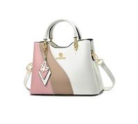 NICOLE & DORIS Sac a Main Femme Mignon Sac Petite Capacité a la Mode Sacs à Main Portés Épaule PU Cuir Sac Crossbody Fille Sac Bandoulière Multipoches Blanc et Rosé