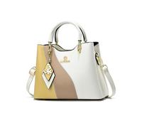 NICOLE & DORIS Sac a Main Femme Mignon Sac Petite Capacité a la Mode Sacs à Main Portés Épaule PU Cuir Sac Crossbody Fille Sac Bandoulière Multipoches Blanc et Jaune