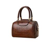 NICOLE & DORIS Sac à Main Femme Mode - Bandoulière Crocodile PU Cuir Sac à Epaule Chic Marron