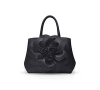 Nicole & Doris Sac a Main Femme Mode Sac Epaule Femme en PU Cuir Petit Sac Bandoulière Femme Chic Sac à Main avec des Fleurs Noir