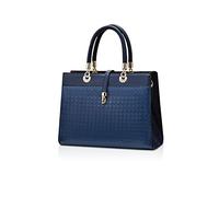 NICOLE & DORIS Sac à Main Femme Mode Sac Fourre Tout Compartiments Multiples Sac à Bandoulière Cuir PU Sac Epaule Chic et Elégant Sac Besace pour Ville Travail Business Bleu Foncé
