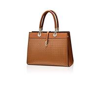 NICOLE & DORIS Sac à Main Femme Mode Sac Fourre Tout Compartiments Multiples Sac à Bandoulière Cuir PU Sac Epaule Chic et Elégant Sac Besace pour Ville Travail Business Marron