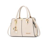Nicole & Doris Sac a Main Femme Mode Sacs à Main Portés Epaule Elégant Sacs à Bandoulière PU Cuir Sac Cabas Pochette Sac Fourre Tout pour Shopper Fête Quotidien Blanc