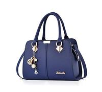 NICOLE & DORIS Sac a Main Femme Mode Sacs à Main Portés Epaule Elégant Sacs à Bandoulière PU Cuir Sac Cabas Pochette Sac Fourre Tout pour Shopper Fête Quotidien Bleu Marin