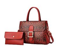 NICOLE & DORIS Sac a Main Femme,Sac à Main Bandoulière Léopard 2 Pièces | Elégant Sacs à Main Portés Epaule Cuir PU,Sac Fourre Tout Sac Besace Sacoche Femme pour Voyage Travail Quotidien