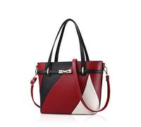 NICOLE & DORIS Sac à Main Femme Sac Bandoulière Femme Cabas Sacs portés épaule PU Cuir avec bandoulière Ajustable Rouge