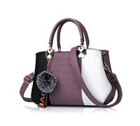NICOLE&DORIS Sac à Main Femme Sac Bandoulière Femme D'épaule Sac Cabas Sac Messenger Sac PU Cuir avec Bandoulière Ajustable Violet 2