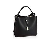 NICOLE & DORIS Sac a Main Femme Sac Bandouliere Porté Epaule Cuir PU Femme Cuir Sacs Grand Capacité Sac Cabas Fourre Sac Seau Noir