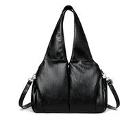 NICOLE & DORIS Sac à Main Femme Sac Cabas Mode Sac Bandoulière Grand Sac Fourre Tout Multipoches Sac D'épaule PU Cuir Souple Hobo Bag pour Travail Voyage Quotidien Noir