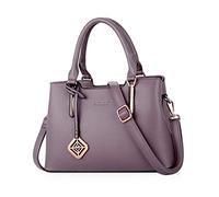 NICOLE & DORIS Sac à Main Femme Sac Fourre Tout Grande capacité Sac Cartable élégant Sac portés Main en PU Cuir Sac à bandoulière Simple Violet