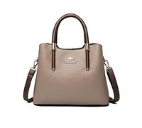 NICOLE & DORIS Sac à Main Femme Tendance Sac à Bandoulière Chic Sac Fourre Tout Moyen Modèle Sac Epaule en PU Cuir Sac D'épaule Simplicité avec Multipoches Kaki