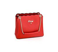 NICOLE & DORIS Sac à Main Femmes Bandoulieres Sac Epaule Femme Petit Sac en PU Cuir Mode Sac Femme Chaîne Pochette Sac Messager Rouge
