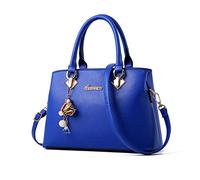 NICOLE & DORIS Sac a Main Femmes Élégant Sac D'épaule Simplicité Sac Bandouliere en PU Cuir Sac Fourre Tout Sacs Portés Main Etanche Pochette avec Chic Pendentif Bleu1