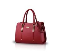 NICOLE & DORIS Femmes Sacs à Main Sac d'épaule Sacs à Main portés Main en Cuir PU Sac Messenger Grande Capacité Sac bandoulière Sac Fourre-Tout Vin Rouge