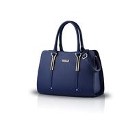 NICOLE & DORIS Sac à Main Femmes en Cuir PU - Sac d'Épaule Grande Capacité, Bandoulière, Fourre-Tout - Bleu Marin