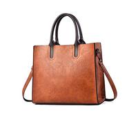NICOLE & DORIS Sac à Main Femmes Grande Capacité Sac Bandoulière Sac Cabas Carree Sac Fourre-Tout Sac Epaule en Cuir Sac de Shopping Sac Travail Femme Marron