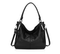NICOLE & DORIS Sac a Main Femmes Sac porté épaule en Cuir Souple Sac Hobo Mode Sacs à Bandoulière Grande Capacité Sacs Portés Main Noir