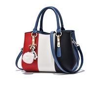 NICOLE & DORIS Sac à Main Mode Sac Bandoulière Femmes Sac Fourre Tout Multicolore Sac Tote PU Cuir Sac Crossbody Shopping Bag Bleu