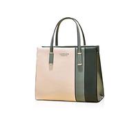 NICOLE & DORIS Sac à Main Multicolore Femme Sac Porté Epaule Elegant Sac Rayures PU Cuir Cabas Fourre-Tout Sac Bandoulière Mode Tendance Chic Vert
