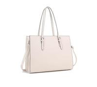 NICOLE & DORIS Sac a Main Ordinateur Femme 15.6 Pouces Sac Fourre Tout Grand Sac Cabas Bandoulière PU Cuir Sac Shopping Sac Tote pour Cours Travail Université Voyage Blanc