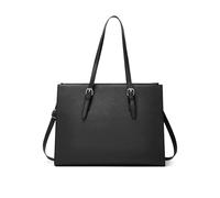 NICOLE & DORIS Sac a Main Ordinateur Femme 15.6 Pouces Sac Fourre Tout Grand Sac Cabas Bandoulière PU Cuir Sac Shopping Sac Tote pour Cours Travail Université Voyage Noir