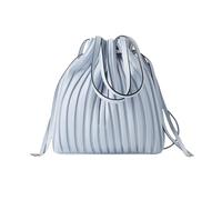NICOLE & DORIS Sac a Main Pochette Femme Sacs Bandoulière Elegant Sac Epaule Impermeable Sacs Portés Main Plissée en PU Cuir Souple Sac Soiree Bleu Clair