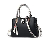 NICOLE & DORIS Sac a Main Portés épaule Femme Sac Bandouliere élégant Sac a Main Femmes PU Cuir Chic Sac Epaule Multicolore Sac Cabas avec Bandoulière Amovible Noir