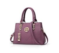 NICOLE & DORIS Sac à Main pour Femme Elégant Sac à Bandoulière Sac Classique Sacs Portés Main en Cuir PU Sac Travail Pochette Mode Sac Epaule Violet