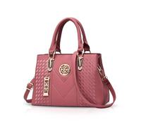 NICOLE & DORIS Sac à Main pour Femme Elégant Sac à Bandoulière Sac Classique Sacs Portés Main en Cuir PU Sac Travail Pochette Mode Sac Epaule Rose