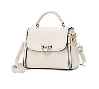 NICOLE & DORIS Sac à main pour femme - Petit sac élégant - Sac à bandoulière - Designer - En cuir synthétique - Avec bandoulière amovible, Blanc., L, Sac à bandoulière