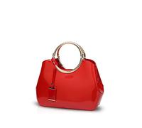 NICOLE&DORIS Sac à Main Vernis Femme Sac Pochette Bandoulière Sac Soiree Elegant Sac à Main Porté Epaule Impermeable Sac Crossbody Portefeuille Rouge