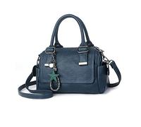 NICOLE & DORIS Sac Bandoulière en Cuir Retro Sacoche Messenger Sac à Main avec Poignée Supérieure Bleu Foncé