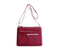 NICOLE & DORIS Sac Bandoulière en Nylon Léger Sac de Messager Mode Impermeable Sacs Fourre-tout Décontracté pour Achats Voyage Usage Quotidien Rouge