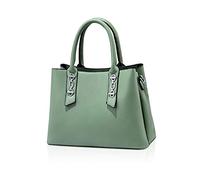 NICOLE & DORIS Sac Bandoulière Femme en PU Cuir - Élégant Fourre Tout Moyen Modèle avec Trois Compartiments - Pochette Carré Sacoche Femme Vert