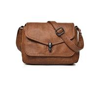 NICOLE & DORIS Sac Bandoulière Femme Imperméable Sacs D'épaule Multi-Poches Sac Epaule Rétro Sacs à Main Portés épaule en Cuir PU Sac Messenger Léger Sac Crossbody Marron