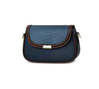 NICOLE & DORIS Sac Bandoulière Femme Mode Sac à Main Porté Epaule en Cuir PU Sac D'épaule Petit Sac Besace Crocodile Messenger Bag Sac Crossbody Bleu