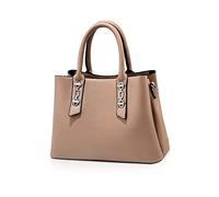 NICOLE & DORIS Sac Bandoulière Femme Sac a Mains Pochette en PU Cuir Sac Élégant Sac Fourre Tout Moyen Modèle Sac avec Trois Compartiments Sac Carré Sacoche Femme Kaki