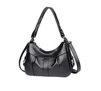 NICOLE & DORIS Sac Bandoulière Femme Sac Epaule en Souple Cuir PU Sac à Main Besace Sac Cartable Multifonction Sac D'épaule pour Shopping, Travail Voyage Noir