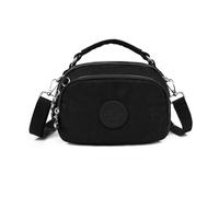 NICOLE & DORIS Sac Bandoulière Leger Sac a Main Femme Petit Sac Epaule Multipoches Mini Sac D'épaule Nylon Sac Messenger pour les Voyages Sportifs et Quotidiens Noir