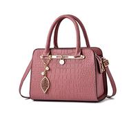 NICOLE & DORIS Sac Classique pour Femme Sacs à Main Elégant Sacs Portés Main Crocodile Sac Bandoulière PU Cuir Sac D'épaule Sac Pochette avec Pendentif Rose