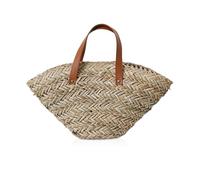 NICOLE & DORIS Sac de d'été en paille pour Femmes Sac de plage tissé Sac fourre-tout été plage paille Grand Sac à Main Décontracté pour Plage, Voyages, Vacances, Shopping brun café