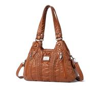 NICOLE & DORIS Sac D'épaule Femme Sac Bandoulière Grande Capacité Sac a Main Rétro PU Cuir Souple Sacs Portés Epaule Multipoches Hobo Bag pour Achats Fête École Voyage Marron