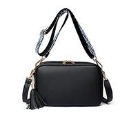 NICOLE & DORIS Sac Femme Bandoulière Petit Sac Epaule Etanche Sac D'épaule PU Cuir Sac Carré Sac Messenger Pochette Sac a Main avec 2 Bandoulière Noir