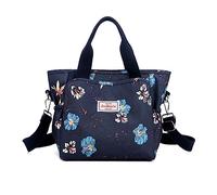NICOLE & DORIS Sac Fourre Tout Femme Sac a Main Grande Sacs à Bandoulière Multi Poches Sac Cabas Sac de Cours Sac Imprimé Coloré Sac Epaule pour Shopping Voyage Fleurs Bleues