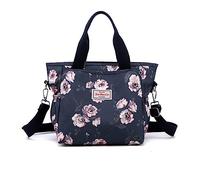 NICOLE & DORIS Sac Fourre Tout Femme Sac a Main Grande Sacs à Bandoulière Multi Poches Sac Cabas Sac de Cours Sac Imprimé Coloré Sac Epaule pour Shopping Voyage Fleurs Roses